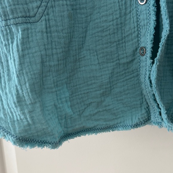 Free People Aqua Button-Down Shirt - Picture 8 of 10